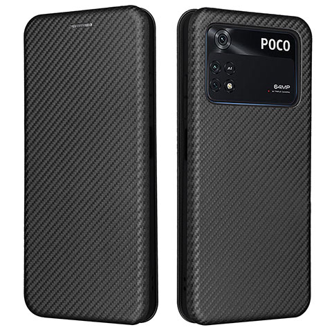 Coque Portefeuille Livre Cuir Etui Clapet L06Z pour Xiaomi Poco M4 Pro 4G Noir