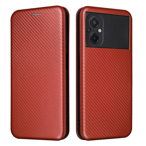 Coque Portefeuille Livre Cuir Etui Clapet L06Z pour Xiaomi Poco M5 4G Marron