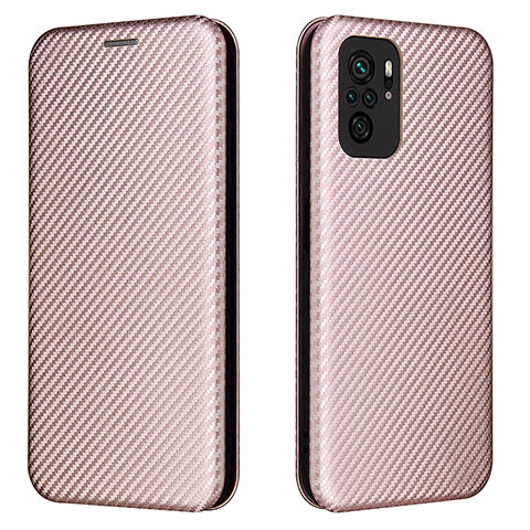 Coque Portefeuille Livre Cuir Etui Clapet L06Z pour Xiaomi Poco M5S Or Rose