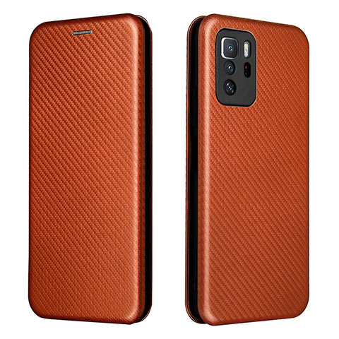 Coque Portefeuille Livre Cuir Etui Clapet L06Z pour Xiaomi Poco X3 GT 5G Marron