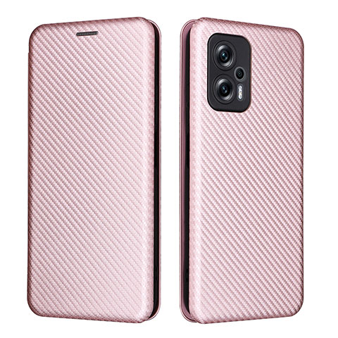 Coque Portefeuille Livre Cuir Etui Clapet L06Z pour Xiaomi Poco X4 GT 5G Or Rose