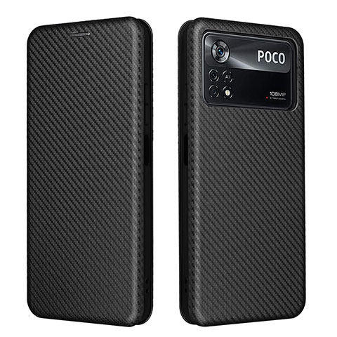 Coque Portefeuille Livre Cuir Etui Clapet L06Z pour Xiaomi Poco X4 Pro 5G Noir