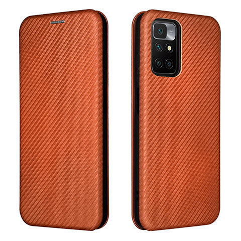 Coque Portefeuille Livre Cuir Etui Clapet L06Z pour Xiaomi Redmi 10 (2022) Marron