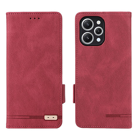 Coque Portefeuille Livre Cuir Etui Clapet L06Z pour Xiaomi Redmi 12 4G Rouge