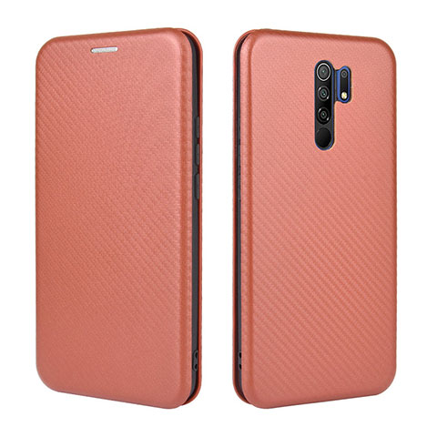 Coque Portefeuille Livre Cuir Etui Clapet L06Z pour Xiaomi Redmi 9 Marron