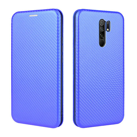 Coque Portefeuille Livre Cuir Etui Clapet L06Z pour Xiaomi Redmi 9 Prime India Bleu