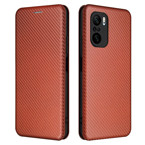 Coque Portefeuille Livre Cuir Etui Clapet L06Z pour Xiaomi Redmi K40 5G Marron