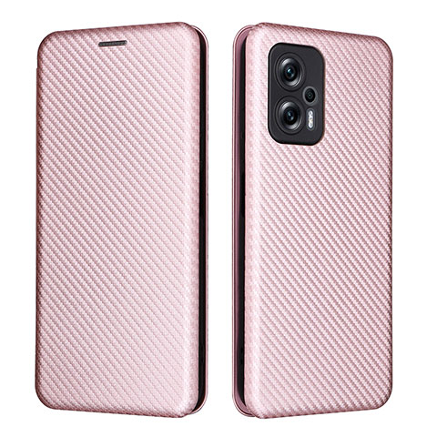 Coque Portefeuille Livre Cuir Etui Clapet L06Z pour Xiaomi Redmi K50i 5G Or Rose