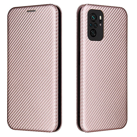 Coque Portefeuille Livre Cuir Etui Clapet L06Z pour Xiaomi Redmi Note 10 4G Or Rose