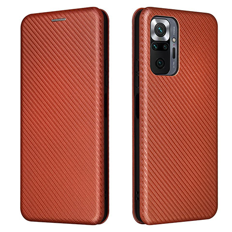 Coque Portefeuille Livre Cuir Etui Clapet L06Z pour Xiaomi Redmi Note 10 Pro Max Marron