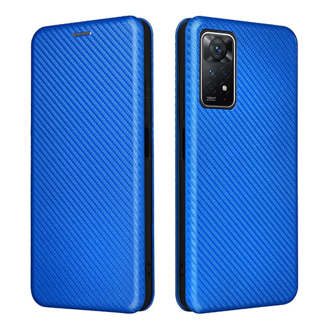 Coque Portefeuille Livre Cuir Etui Clapet L06Z pour Xiaomi Redmi Note 11 Pro 4G Bleu