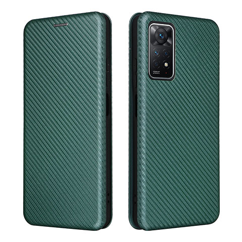 Coque Portefeuille Livre Cuir Etui Clapet L06Z pour Xiaomi Redmi Note 11 Pro 4G Vert