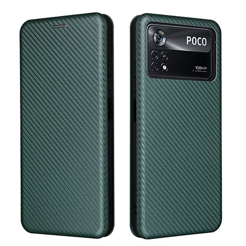 Coque Portefeuille Livre Cuir Etui Clapet L06Z pour Xiaomi Redmi Note 11E Pro 5G Vert