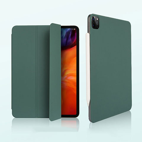 Coque Portefeuille Livre Cuir Etui Clapet L07 pour Apple iPad Pro 12.9 (2020) Vert