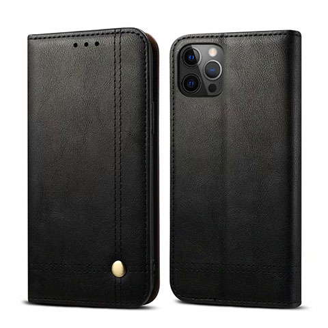 Coque Portefeuille Livre Cuir Etui Clapet L07 pour Apple iPhone 12 Pro Max Noir