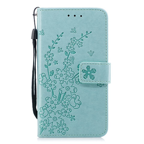 Coque Portefeuille Livre Cuir Etui Clapet L07 pour Huawei P30 Cyan