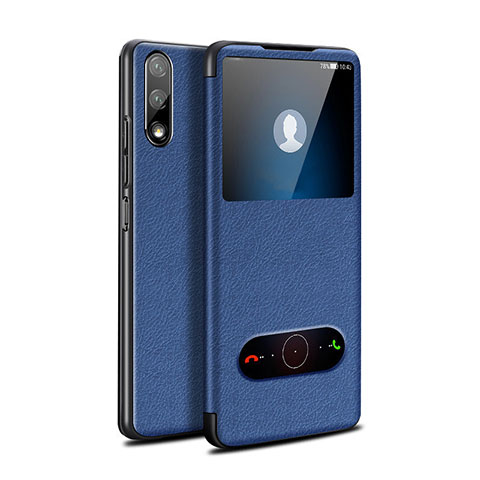 Coque Portefeuille Livre Cuir Etui Clapet L07 pour Huawei Y9 Prime (2019) Bleu