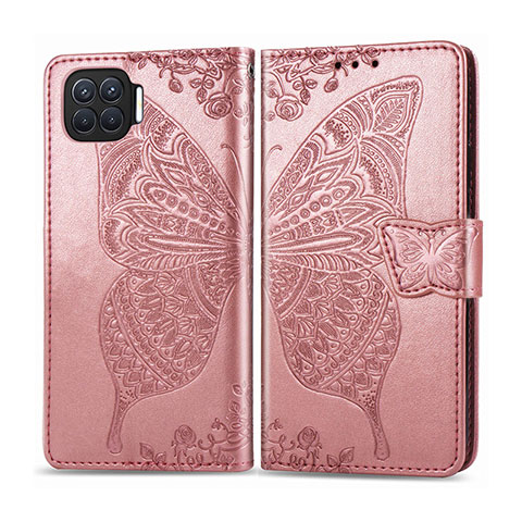 Coque Portefeuille Livre Cuir Etui Clapet L07 pour Oppo A93 Or Rose