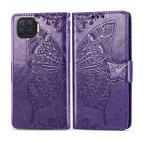 Coque Portefeuille Livre Cuir Etui Clapet L07 pour Oppo A93 Violet