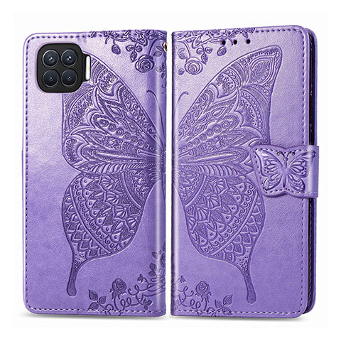 Coque Portefeuille Livre Cuir Etui Clapet L07 pour Oppo A93 Violet Clair