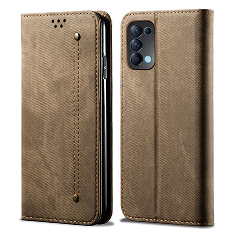 Coque Portefeuille Livre Cuir Etui Clapet L07 pour Oppo Reno5 5G Kaki