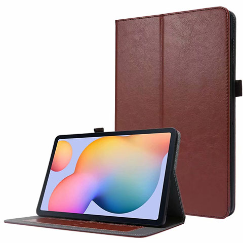 Coque Portefeuille Livre Cuir Etui Clapet L07 pour Samsung Galaxy Tab S7 4G 11 SM-T875 Marron