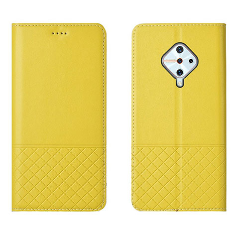 Coque Portefeuille Livre Cuir Etui Clapet L07 pour Vivo S1 Pro Jaune