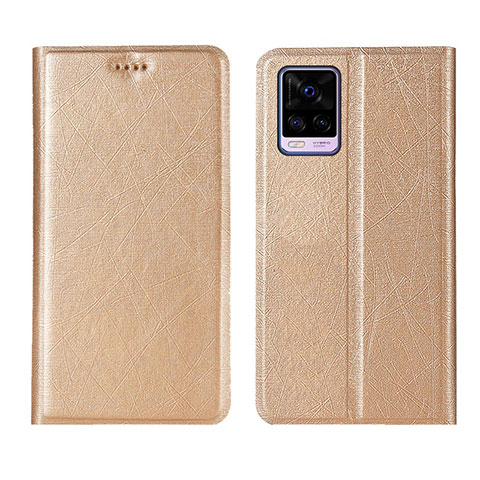 Coque Portefeuille Livre Cuir Etui Clapet L07 pour Vivo V20 Pro 5G Or