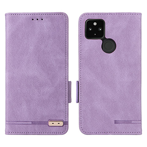 Coque Portefeuille Livre Cuir Etui Clapet L07Z pour Google Pixel 5 XL 5G Violet