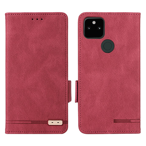 Coque Portefeuille Livre Cuir Etui Clapet L07Z pour Google Pixel 5a 5G Rouge