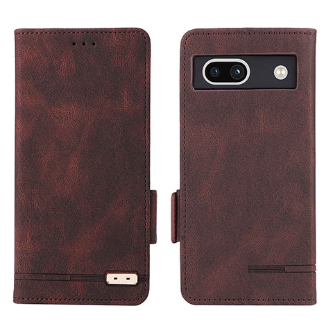 Coque Portefeuille Livre Cuir Etui Clapet L07Z pour Google Pixel 7a 5G Marron