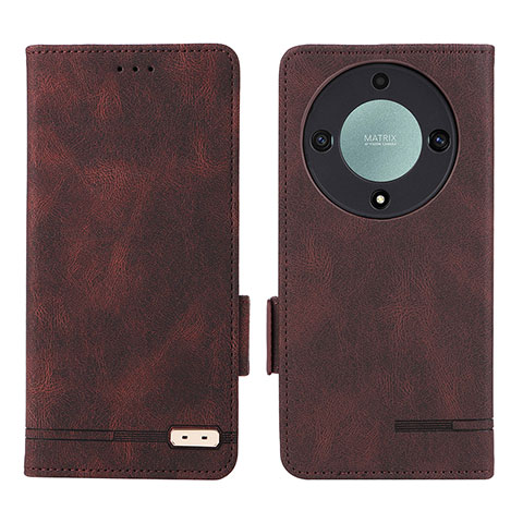 Coque Portefeuille Livre Cuir Etui Clapet L07Z pour Huawei Honor Magic5 Lite 5G Marron