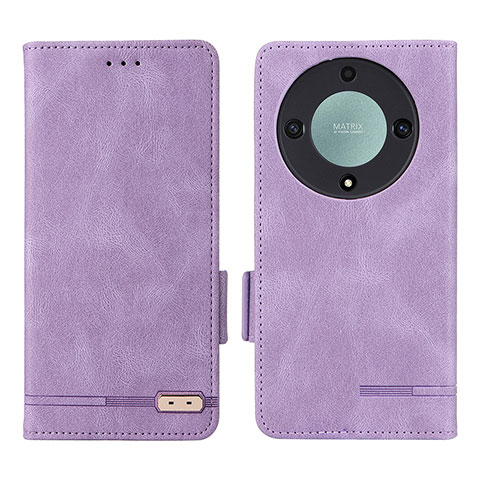 Coque Portefeuille Livre Cuir Etui Clapet L07Z pour Huawei Honor Magic5 Lite 5G Violet