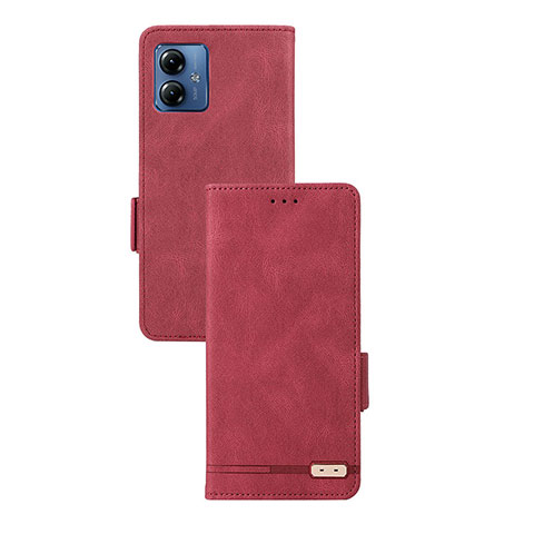 Coque Portefeuille Livre Cuir Etui Clapet L07Z pour Motorola Moto G14 Rouge