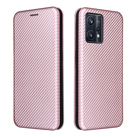 Coque Portefeuille Livre Cuir Etui Clapet L07Z pour Realme 9 4G Or Rose