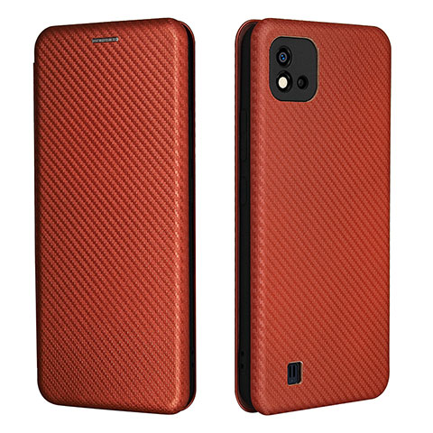 Coque Portefeuille Livre Cuir Etui Clapet L07Z pour Realme C11 (2021) Marron