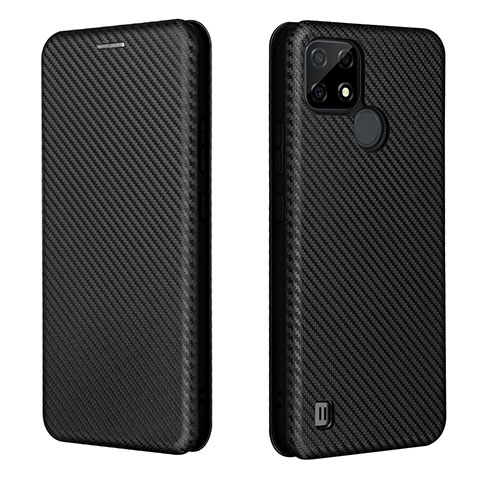 Coque Portefeuille Livre Cuir Etui Clapet L07Z pour Realme C21 Noir