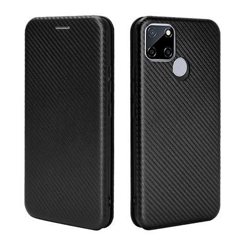 Coque Portefeuille Livre Cuir Etui Clapet L07Z pour Realme C25 Noir