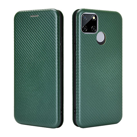 Coque Portefeuille Livre Cuir Etui Clapet L07Z pour Realme C25 Vert