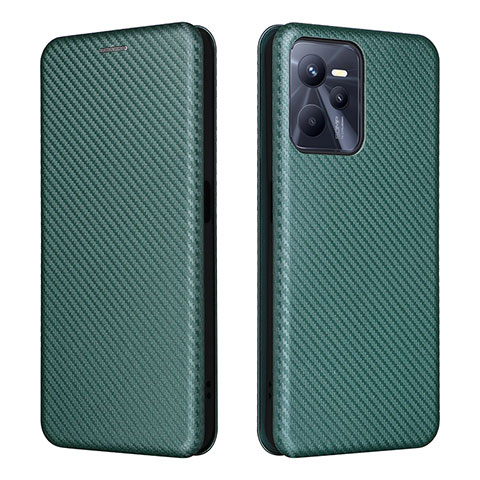 Coque Portefeuille Livre Cuir Etui Clapet L07Z pour Realme C35 Vert