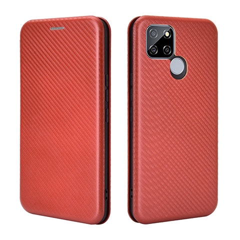 Coque Portefeuille Livre Cuir Etui Clapet L07Z pour Realme V3 5G Marron