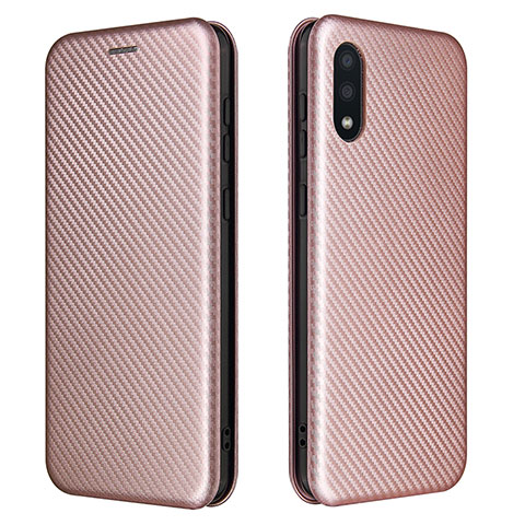 Coque Portefeuille Livre Cuir Etui Clapet L07Z pour Samsung Galaxy A02 Or Rose