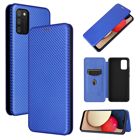 Coque Portefeuille Livre Cuir Etui Clapet L07Z pour Samsung Galaxy A03s Bleu