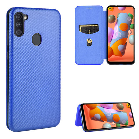 Coque Portefeuille Livre Cuir Etui Clapet L07Z pour Samsung Galaxy A11 Bleu