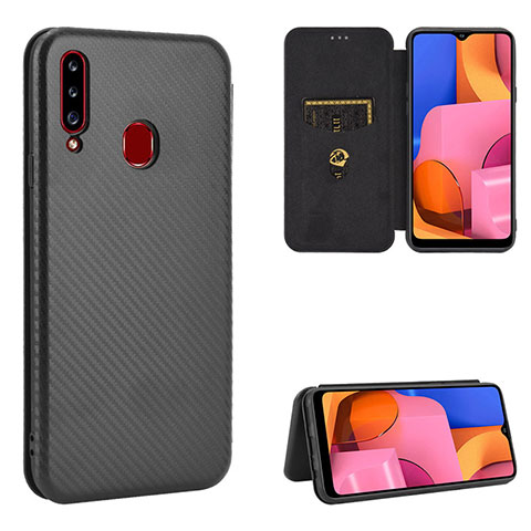 Coque Portefeuille Livre Cuir Etui Clapet L07Z pour Samsung Galaxy A20s Noir