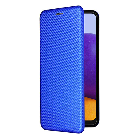 Coque Portefeuille Livre Cuir Etui Clapet L07Z pour Samsung Galaxy A22s 5G Bleu