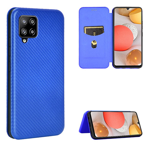 Coque Portefeuille Livre Cuir Etui Clapet L07Z pour Samsung Galaxy A42 5G Bleu