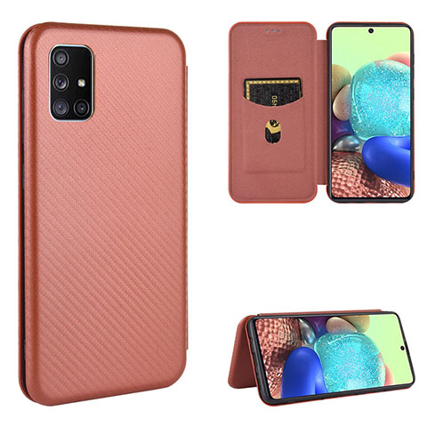 Coque Portefeuille Livre Cuir Etui Clapet L07Z pour Samsung Galaxy A71 4G A715 Marron