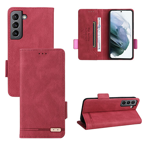 Coque Portefeuille Livre Cuir Etui Clapet L07Z pour Samsung Galaxy S21 Plus 5G Rouge