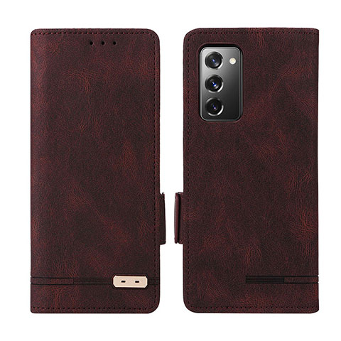 Coque Portefeuille Livre Cuir Etui Clapet L07Z pour Samsung Galaxy Z Fold2 5G Marron